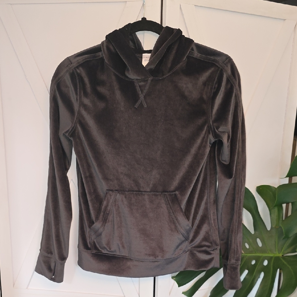 Ivivva Rich Black Velour Hoodie